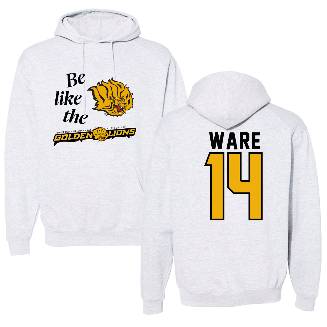 University of Arkansas-Pine Bluff Softball Light Gray Be Like Us Hoodie - #14 Naiyestlie Ware