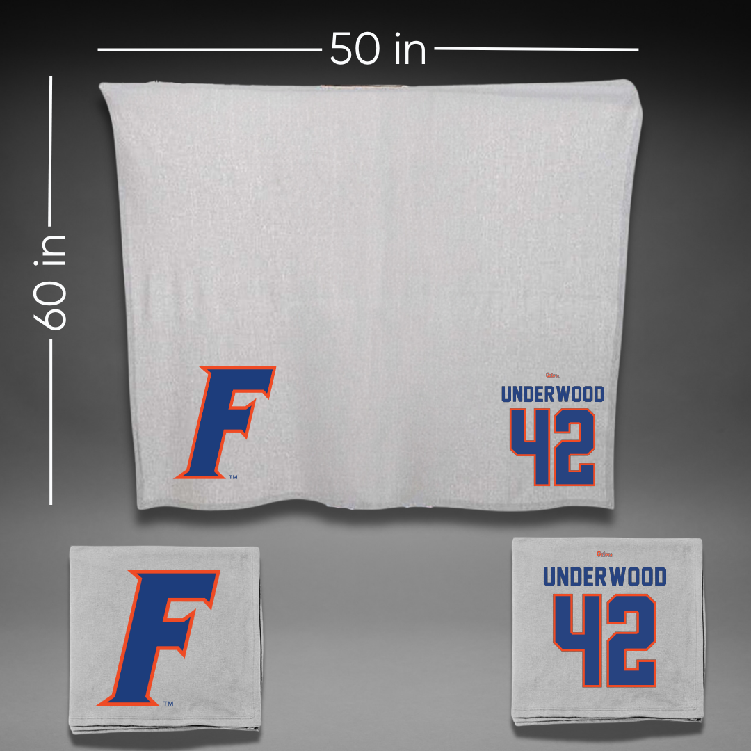 University of Florida Football Gray Blanket - #42 Rocco Underwood