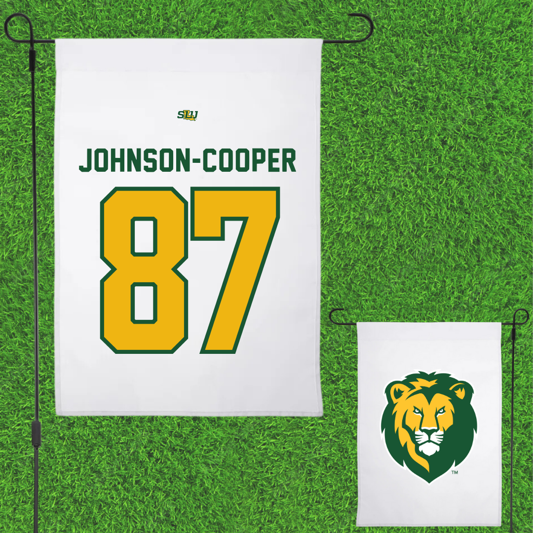 Southeastern Louisiana University Football White Garden Flag - #87 Demarea Johnson-Cooper