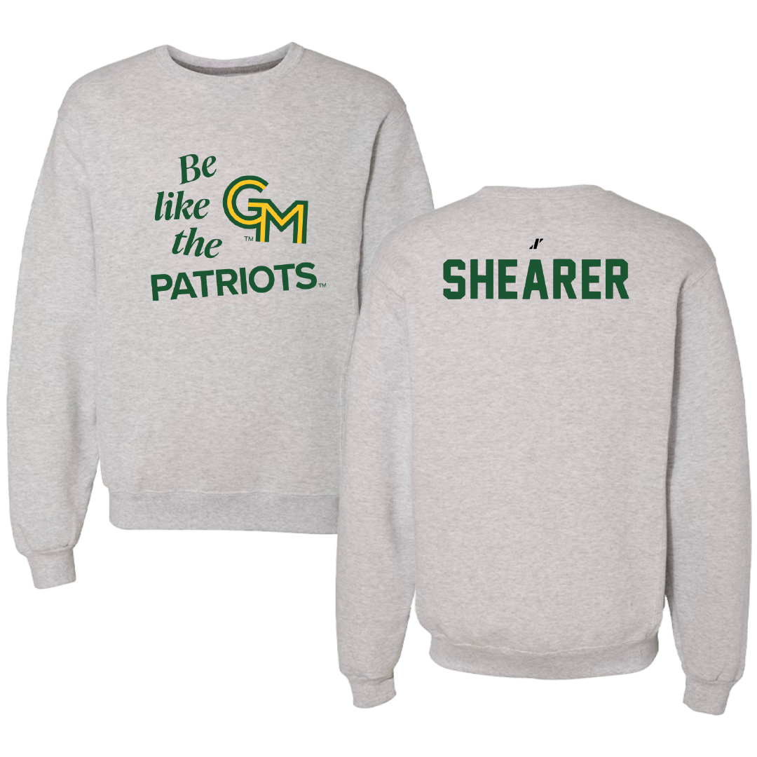 George Mason University Rowing Light Gray Be Like Us Crewneck - Anabela Shearer