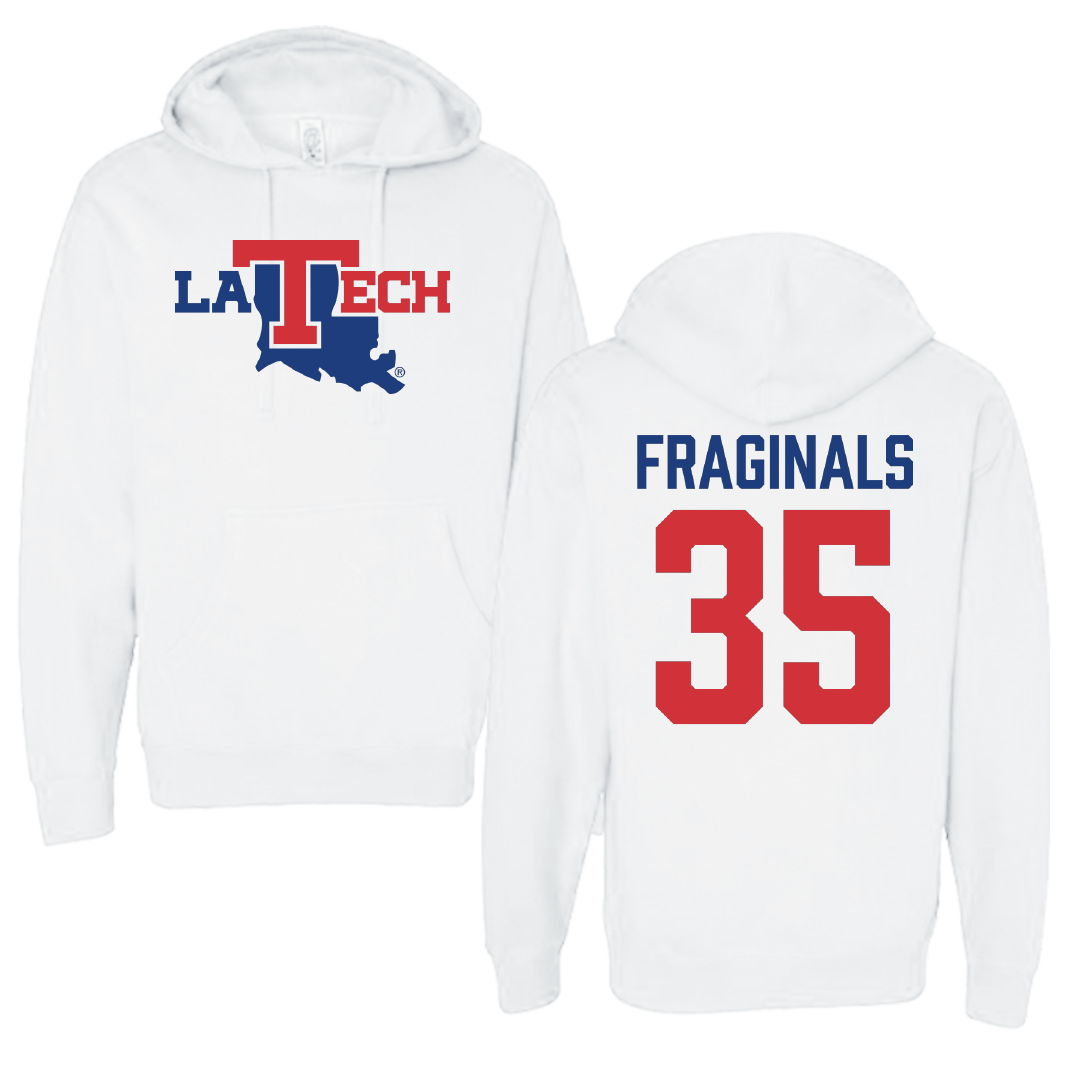 Louisiana Tech University Baseball White Hoodie - #35 Nick Fraginals