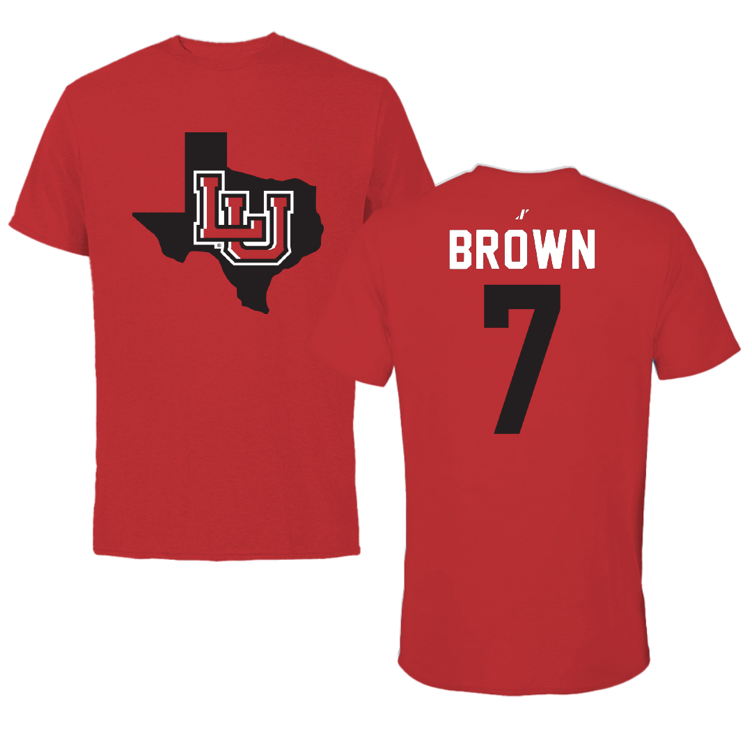 Lamar University Softball Red State Tee - #7 Aubrey Brown