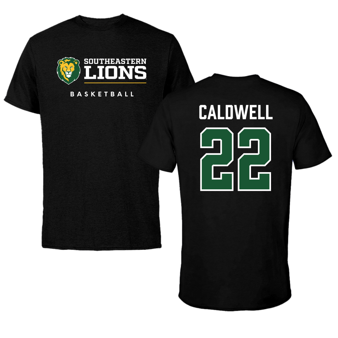 Southeastern Louisiana University Basketball Black Performance Tee - #22 Nick Caldwell