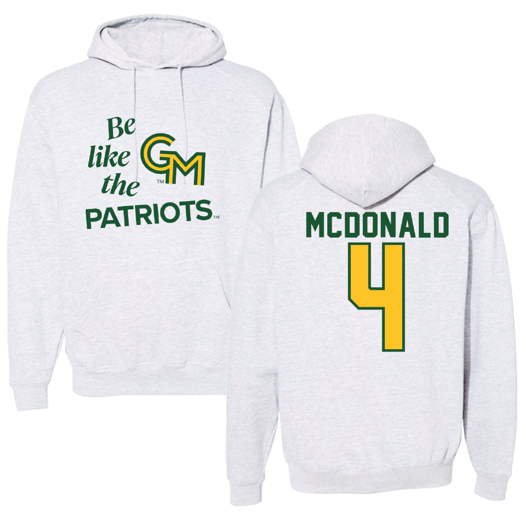 George Mason University Volleyball Light Gray Be Like Us Hoodie - #4 Troy McDonald