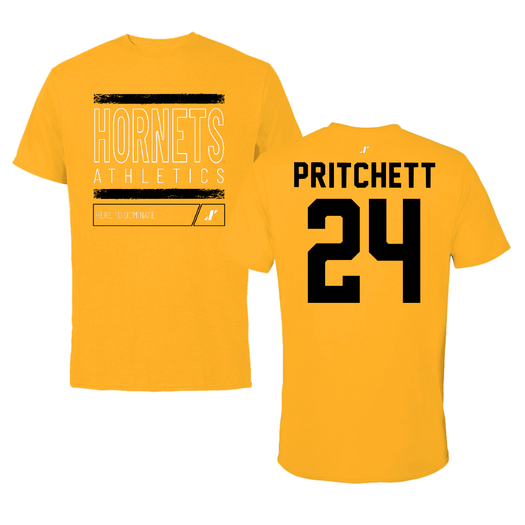 Alabama State University Soccer Gold Dominate Performance Tee - #24 Ania Pritchett