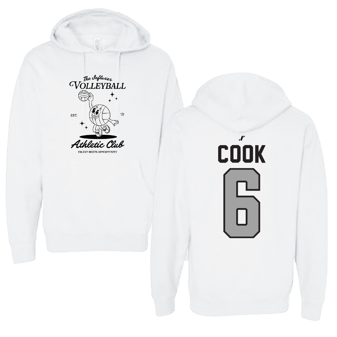 Volleyball White Influxer Athletic Club Hoodie - #6 Savannah Cook