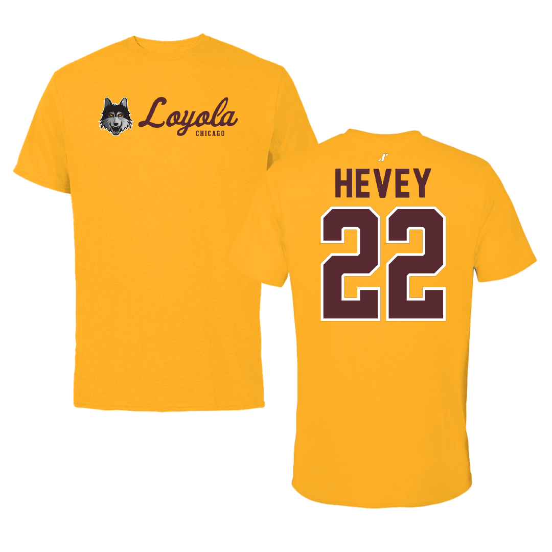 Loyola University-Chicago Soccer Gold General Tee - #22 Zoe Hevey