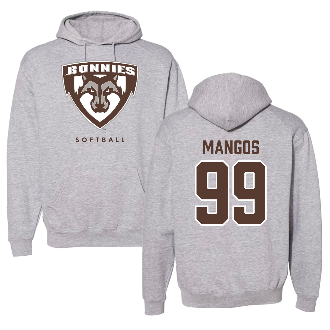 St. Bonaventure University Softball Gray Hoodie - #99 Reagan Mangos