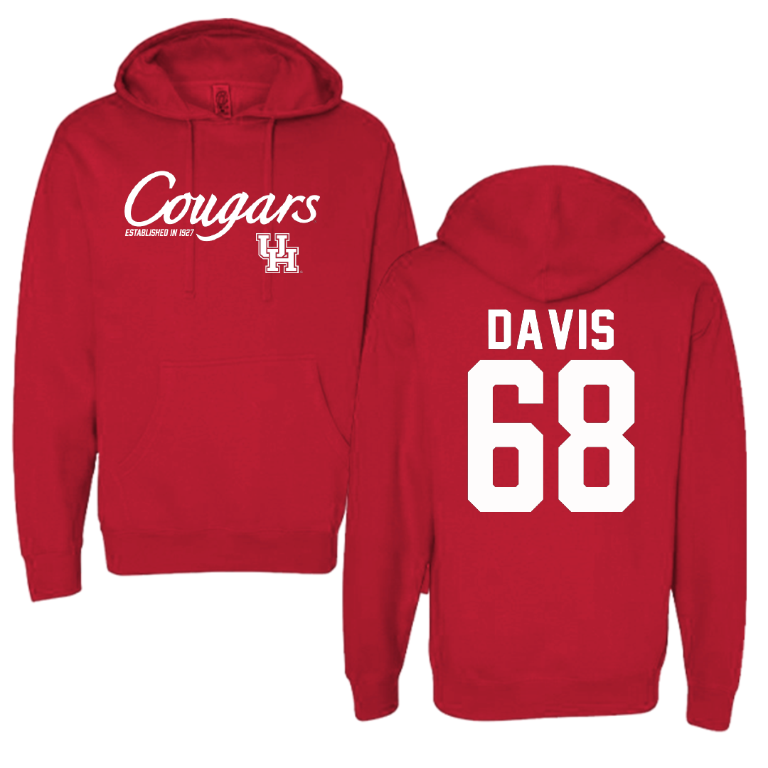University of Houston Football Red General Hoodie - #68 Kaleb Davis