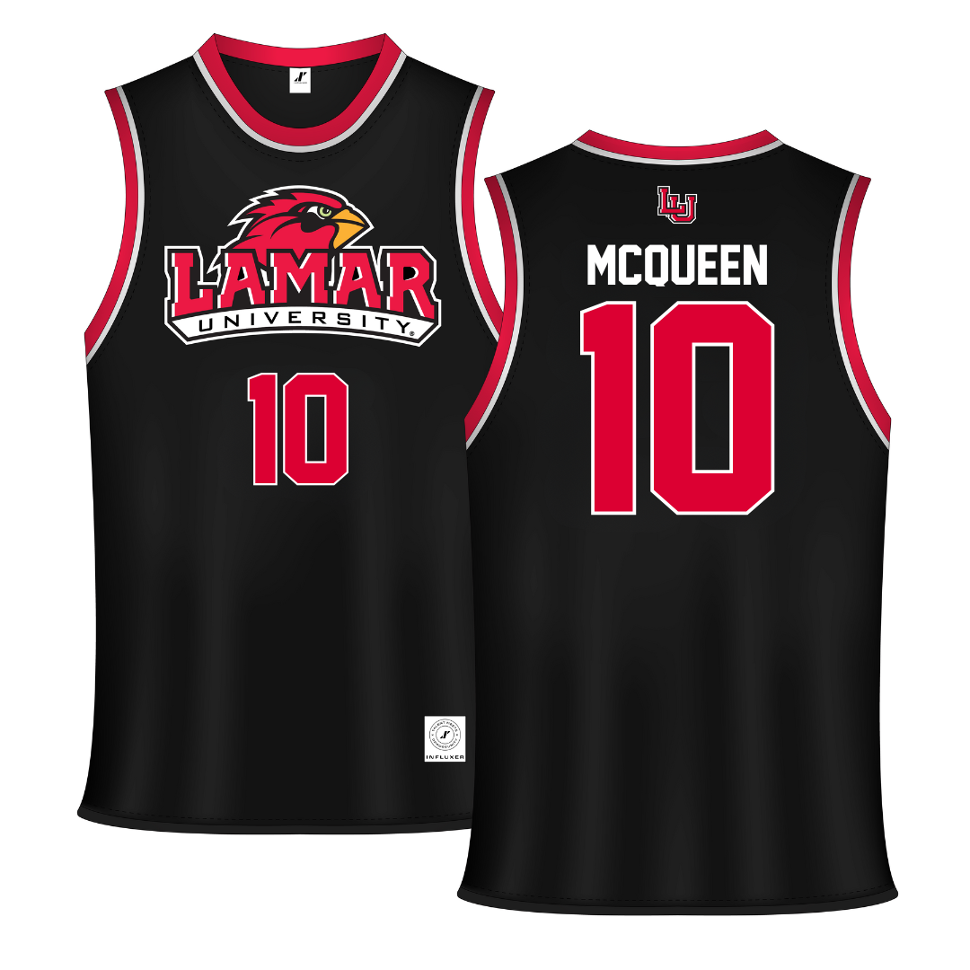 Lamar University Black Basketball Jersey - #10 Malay McQueen