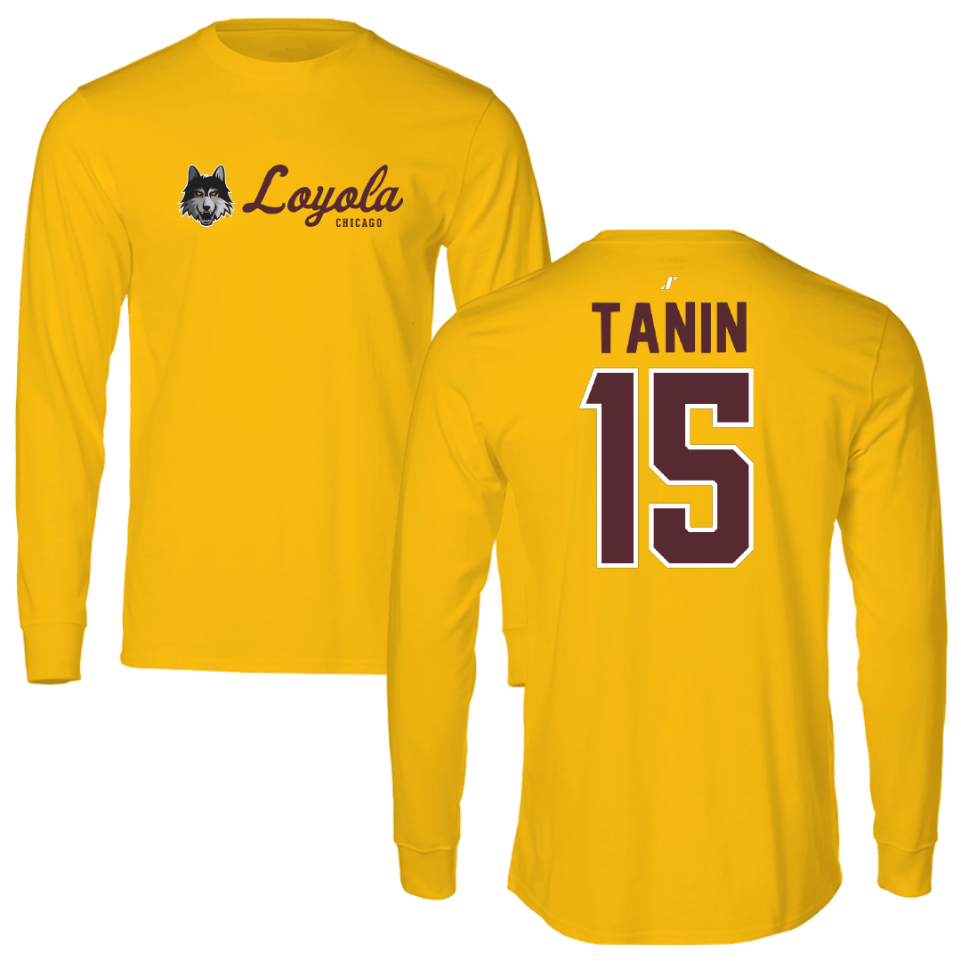 Loyola University-Chicago Basketball Gold General Performance Long Sleeve - #15 Sitori Tanin