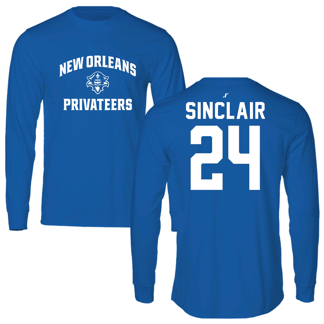 University of New Orleans Basketball Blue General Performance Long Sleeve - #24 Cole Sinclair