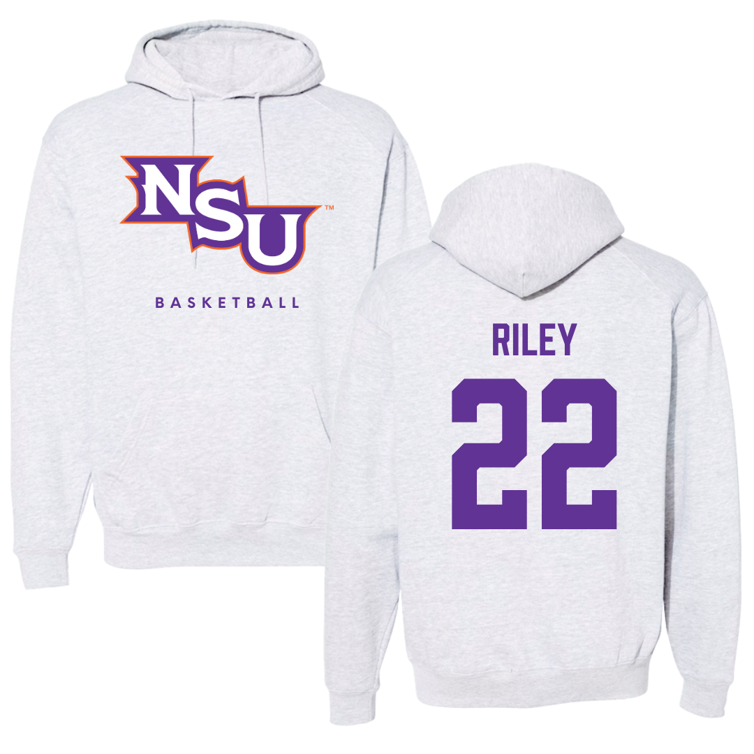 Northwestern State University Basketball Gray Hoodie - #22 JC Riley