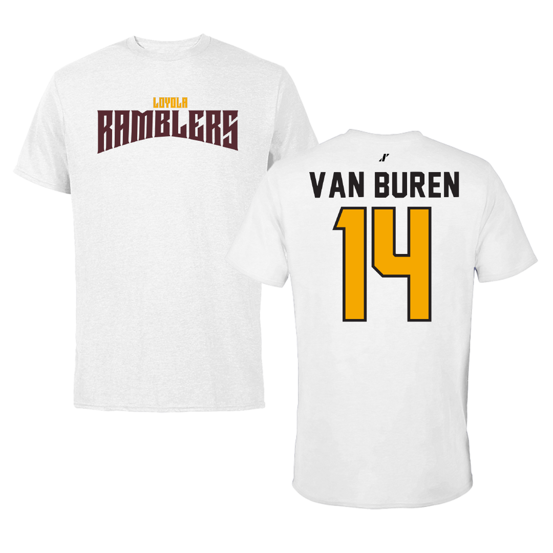Loyola University-Chicago Volleyball White Classic Tee - #14 Parker Van Buren