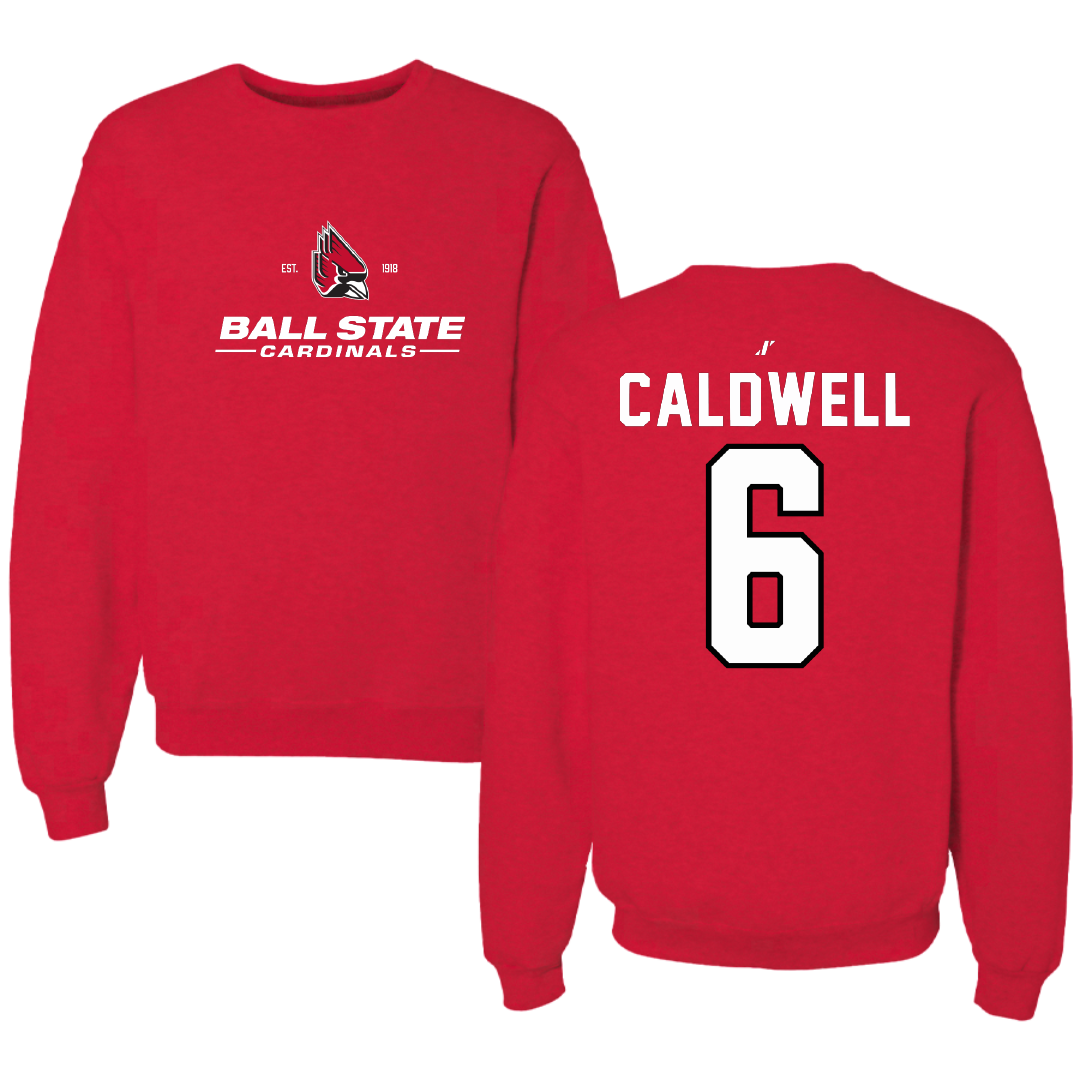 Ball State University Soccer Red General Crewneck - #6 Delaney Caldwell
