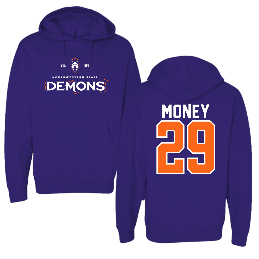 Northwestern State University Football Purple General Hoodie - #29 Brett Money