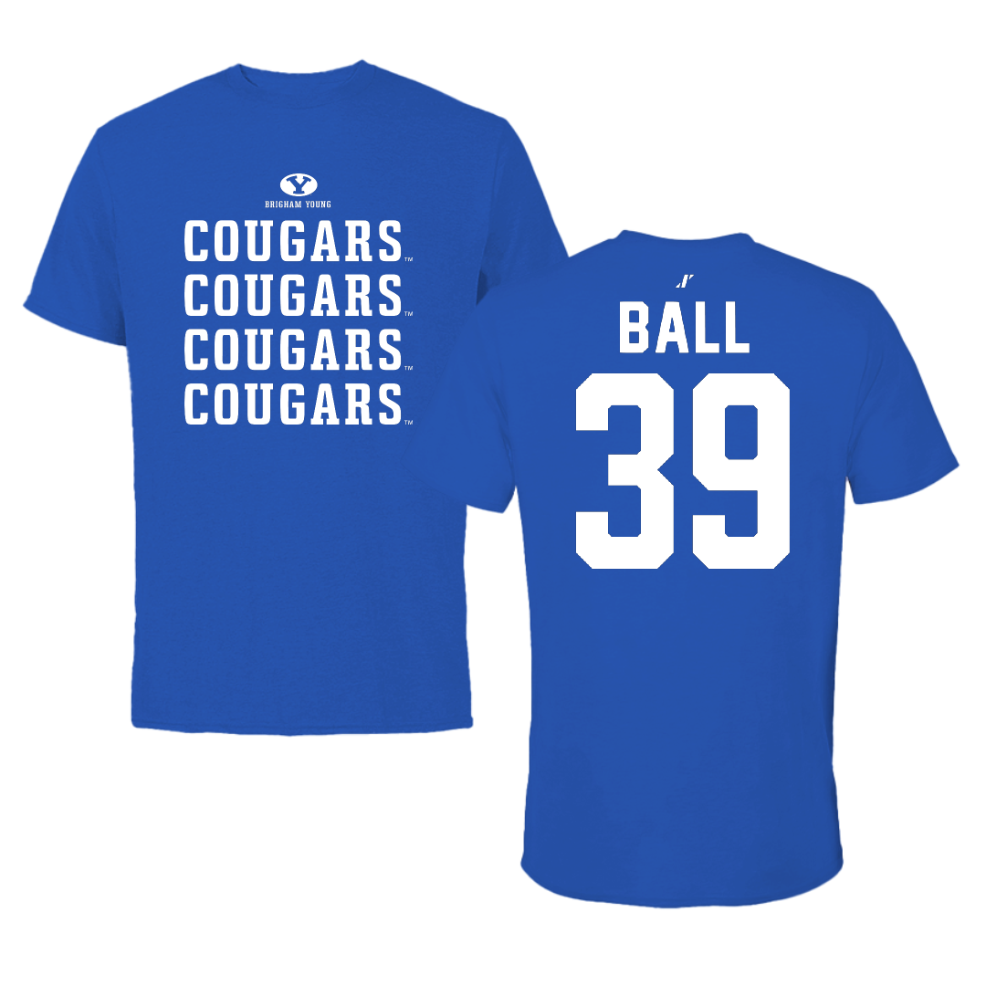 Brigham Young University Baseball Blue General Performance Tee - #39 Nicholas Ball