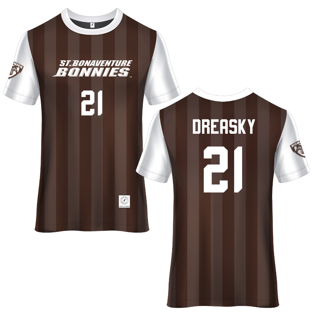 St. Bonaventure University Brown Soccer Jersey - #21 Avery Dreasky