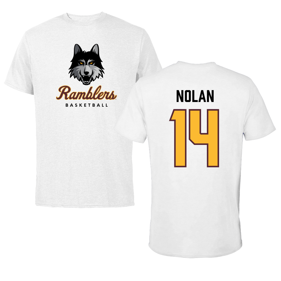 Loyola University-Chicago Basketball White Ramblers Tee - #14 Sophia Nolan
