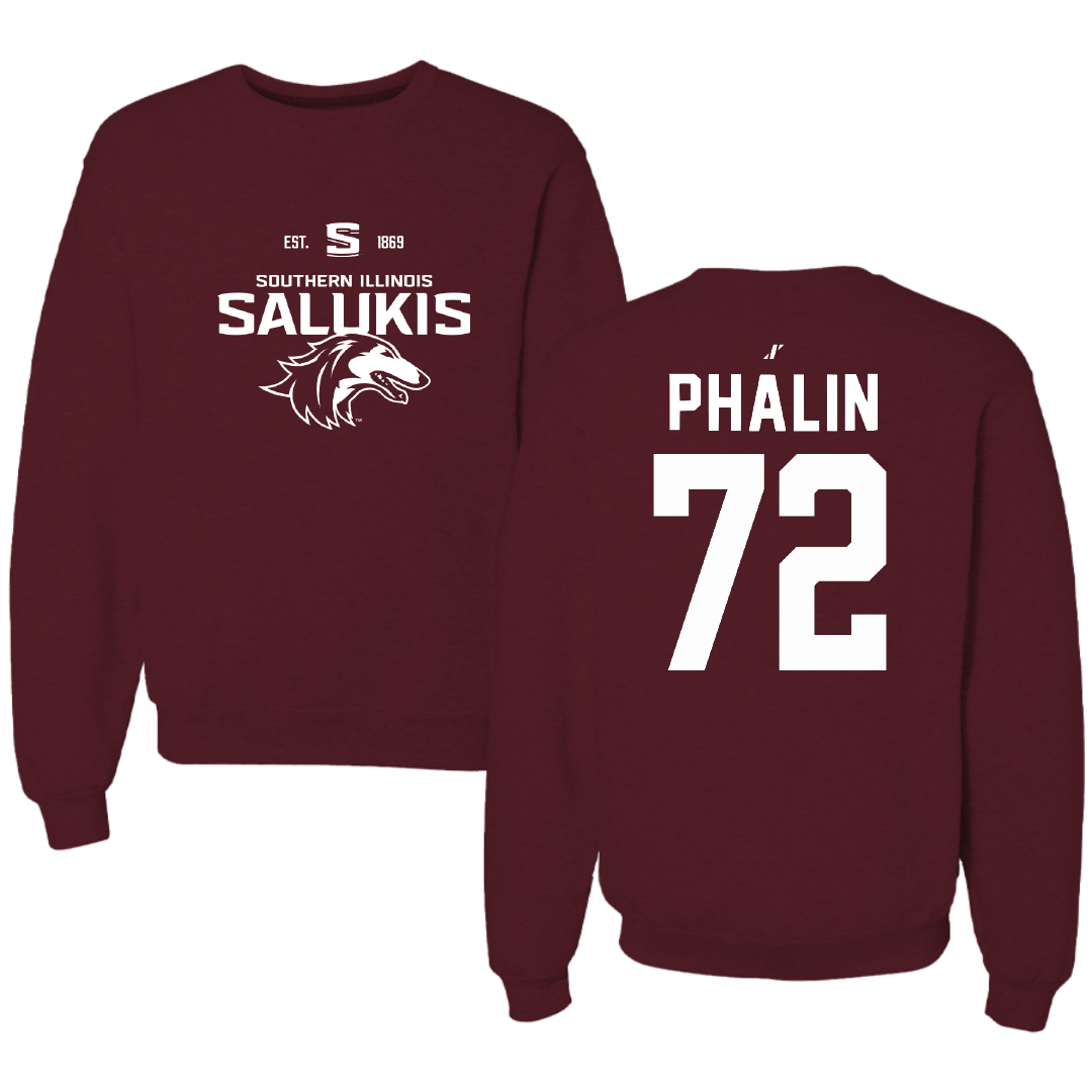 Southern Illinois University at Carbondale Football Maroon General Crewneck - #72 Cooper Phalin