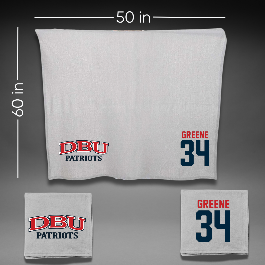 Dallas Baptist University Soccer Gray Blanket - #34 Ava Greene