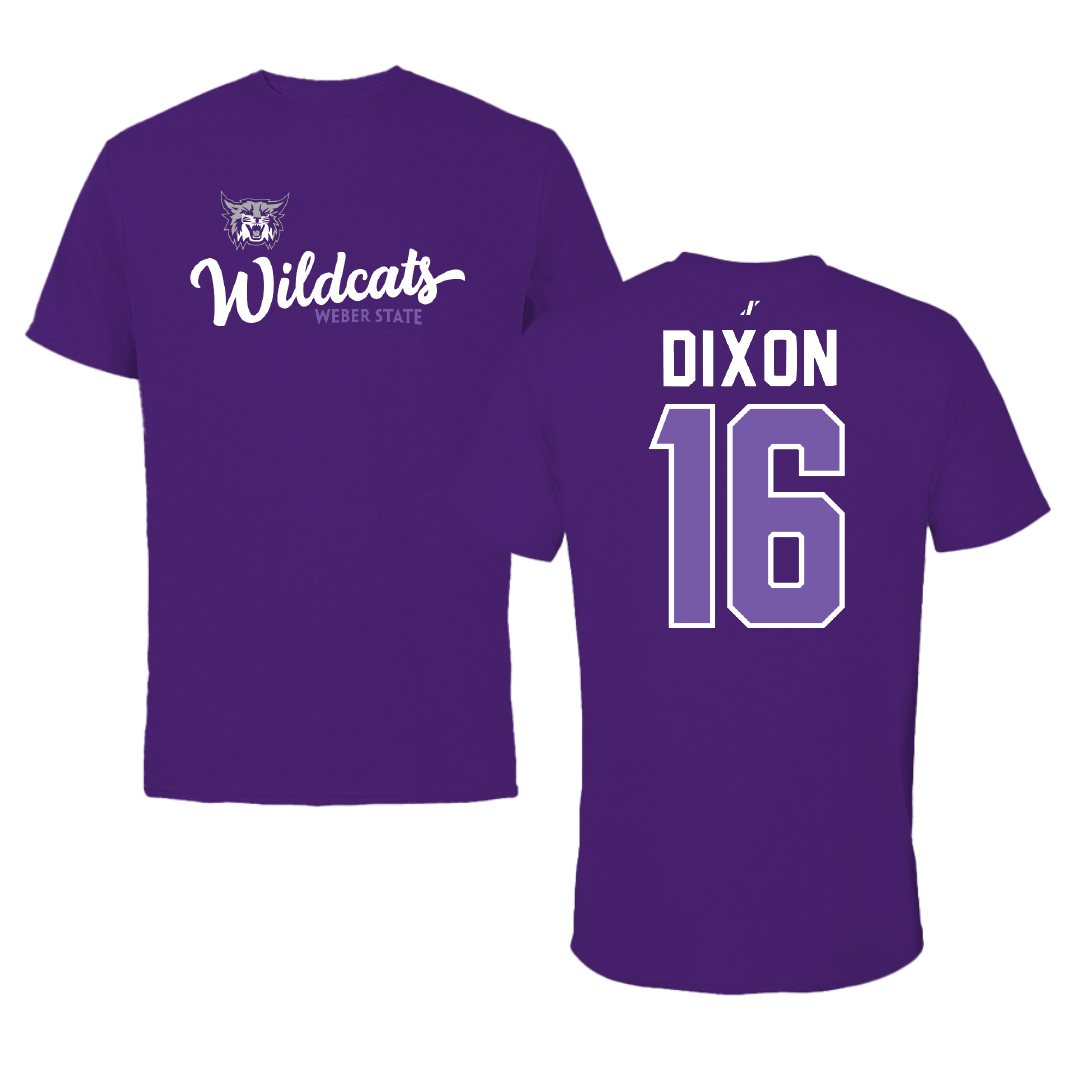 Weber State University Football Purple General Tee - #16 Toddrick Dixon