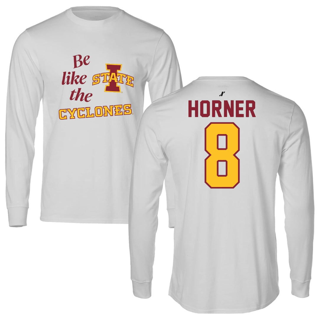 Iowa State University Soccer Light Gray Be Like Us Long Sleeve - #8 Avery Horner
