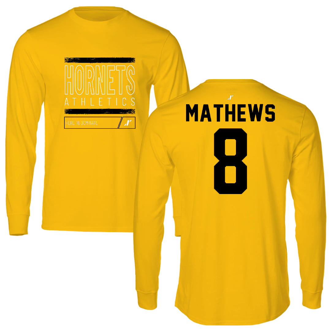 Alabama State University Soccer Gold Dominate Performance Long Sleeve - #8 Erica Mathews