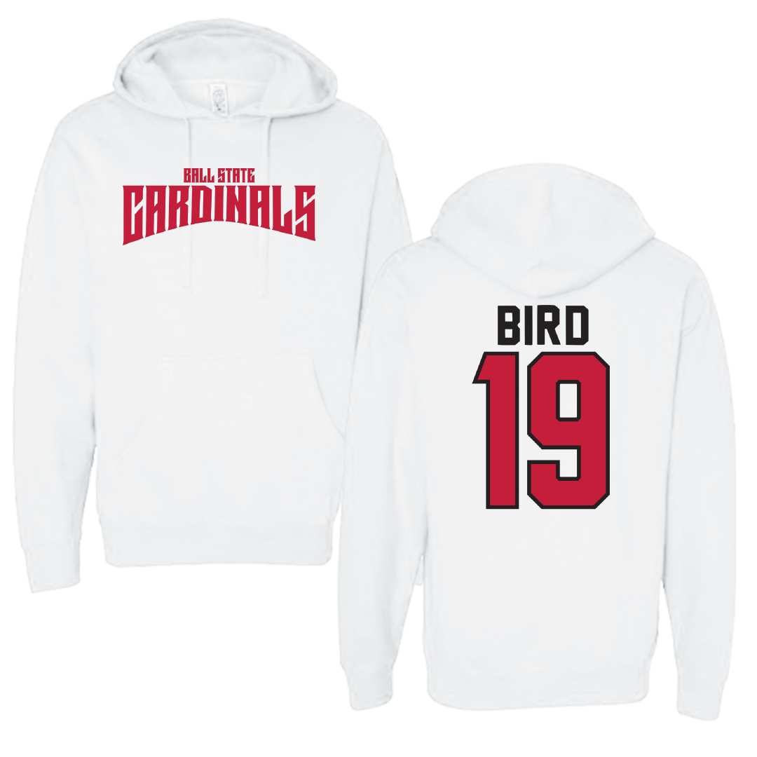 Ball State University Soccer White Classic Hoodie - #19 Sami Bird