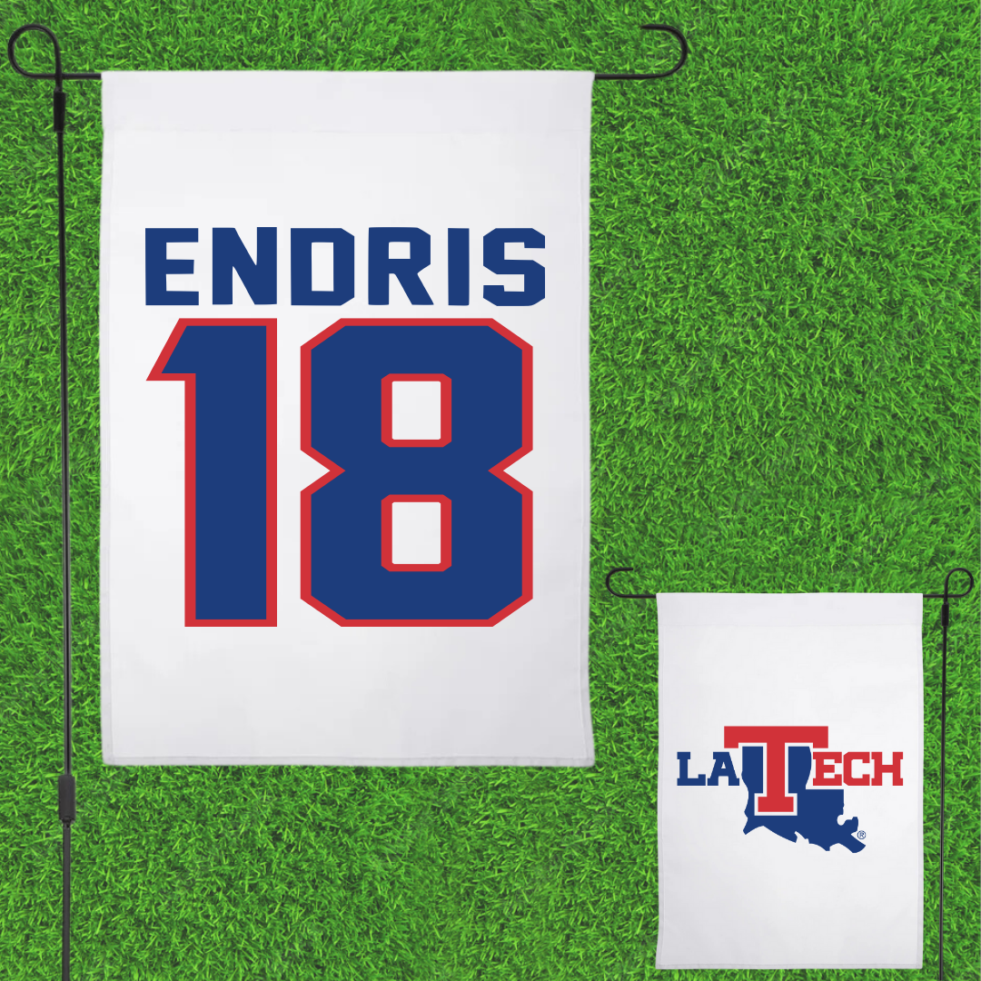 Louisiana Tech University Softball White Garden Flag - #18 Paris Endris