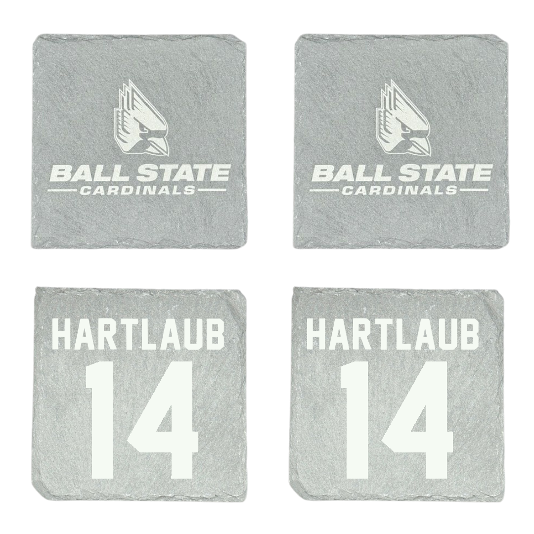 Ball State University Baseball Stone Coaster (4 Pack)  - #14 Jacob Hartlaub
