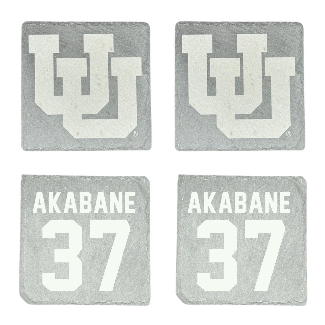 University of Utah Lacrosse Stone Coaster (4 Pack)  - #37 Trey Akabane