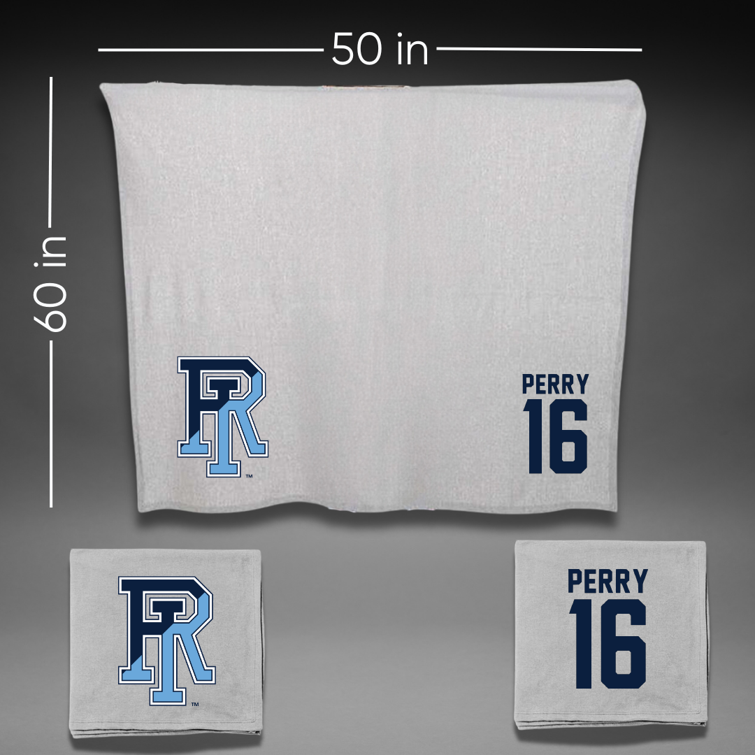 University of Rhode Island Baseball Gray Blanket - #16 Braeden Perry