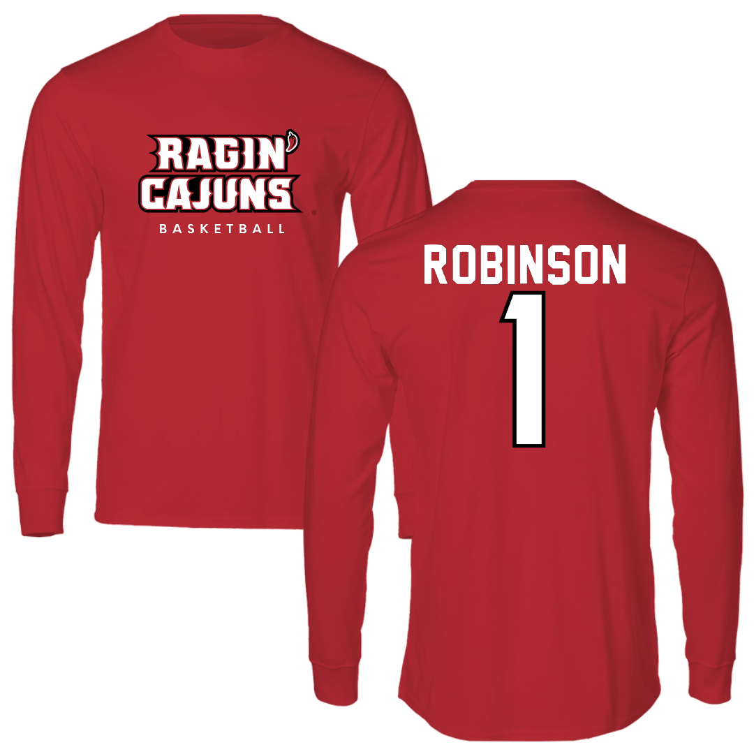 University of Louisiana at Lafayette Basketball Red Long Sleeve - #1 Tamiah Robinson