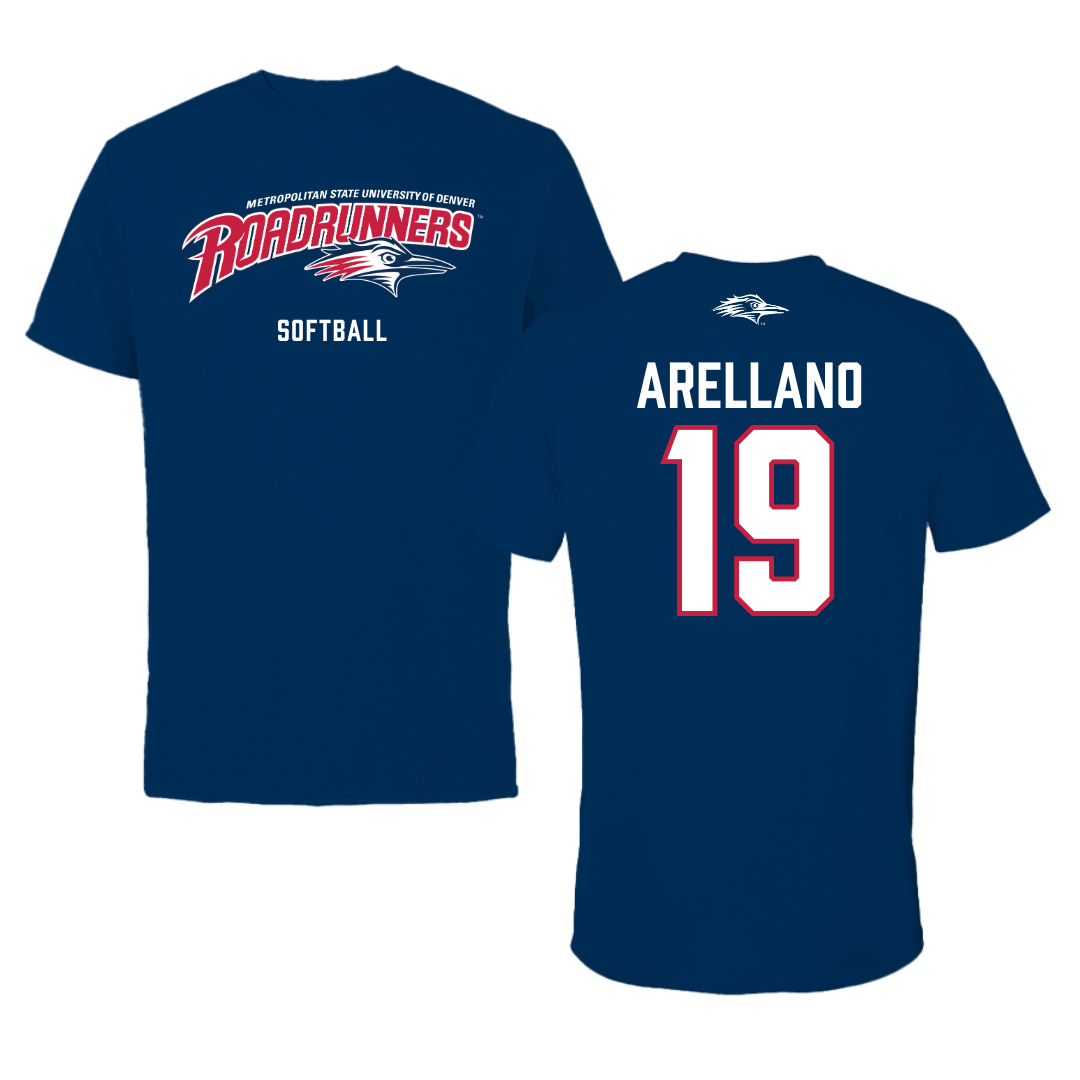Metropolitan State University of Denver Softball Navy Performance Tee - #19 Aaliyah Arellano
