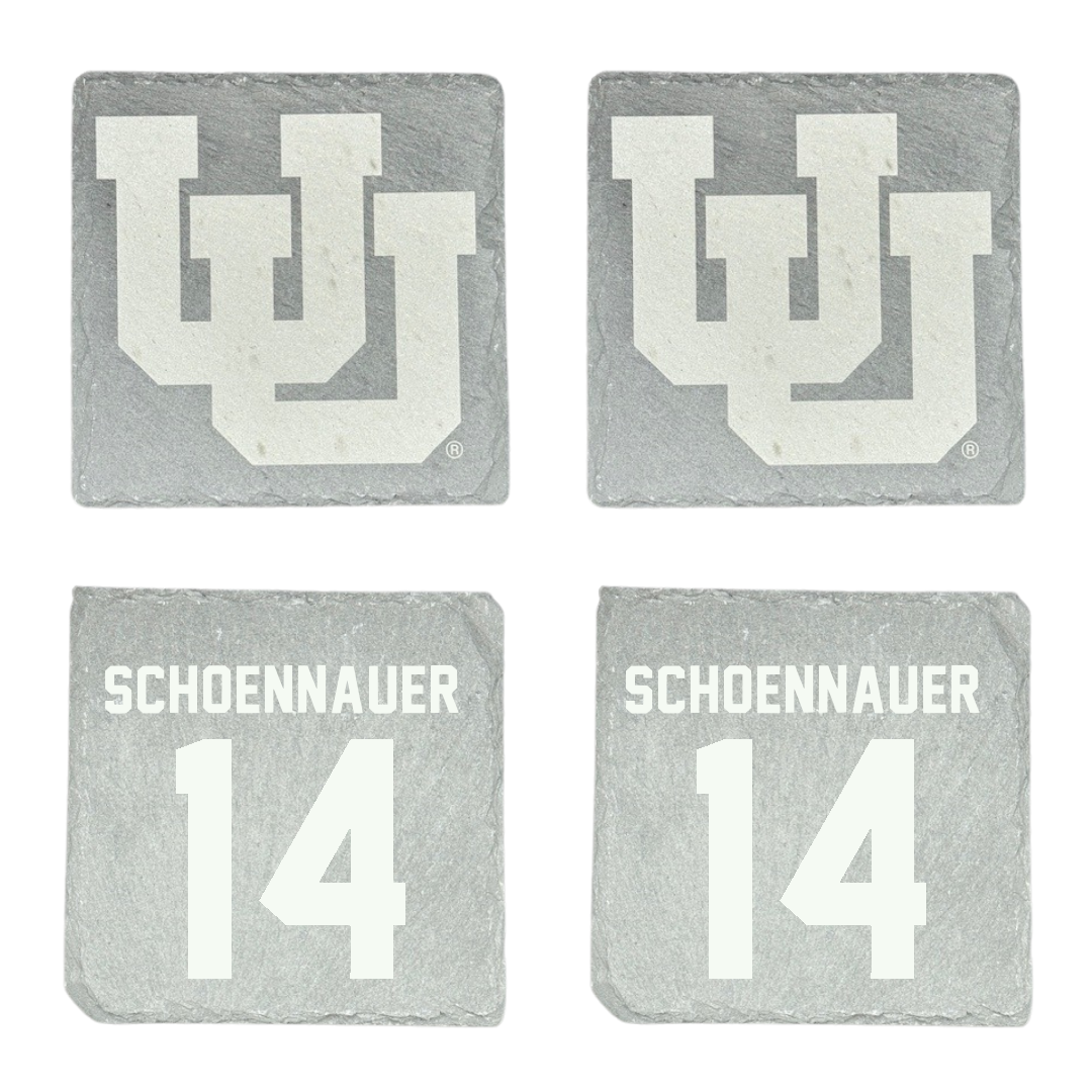 University of Utah Soccer Stone Coaster (4 Pack)  - #14 Kennedy Schoennauer
