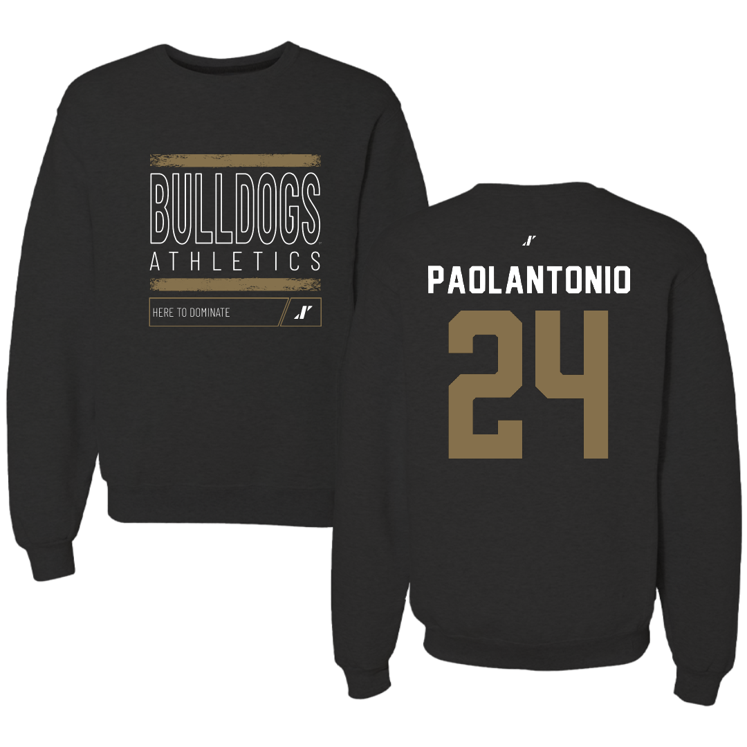 Bryant University Softball Black Dominate Crewneck - #24 Caroline Paolantonio