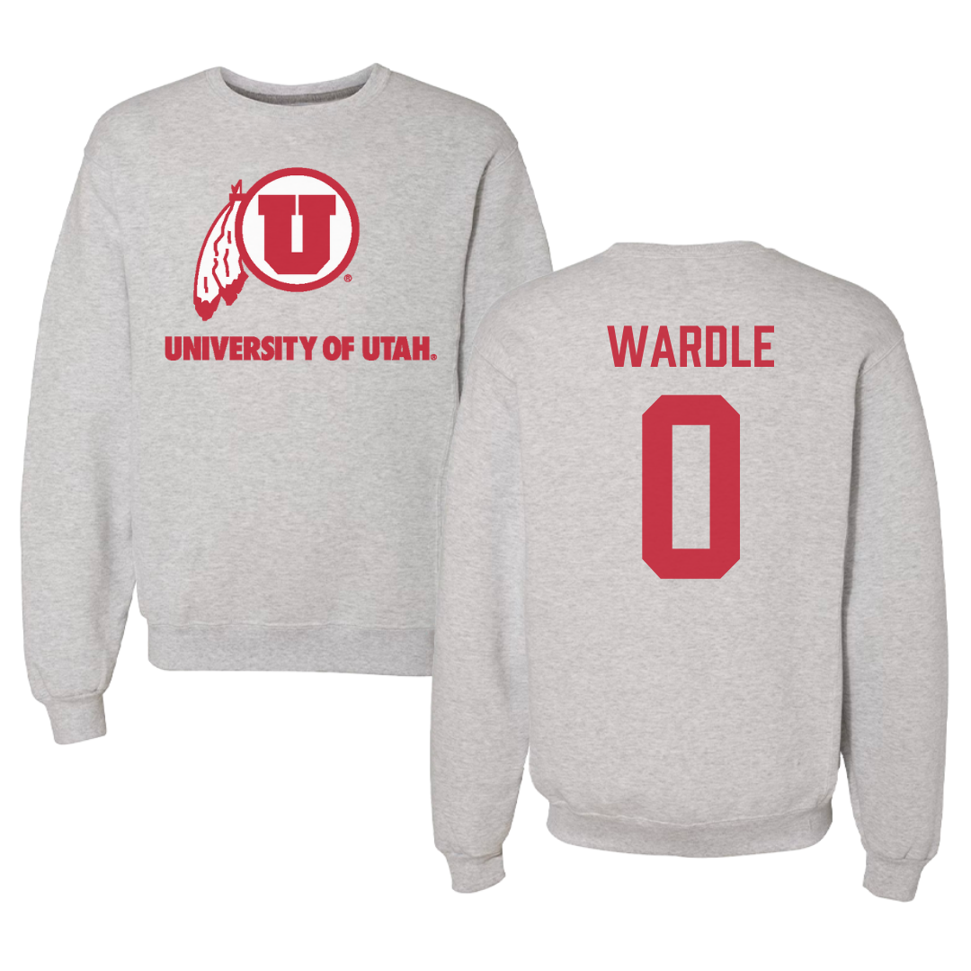 University of Utah Soccer Gray Crewneck - #0 Kasey Wardle