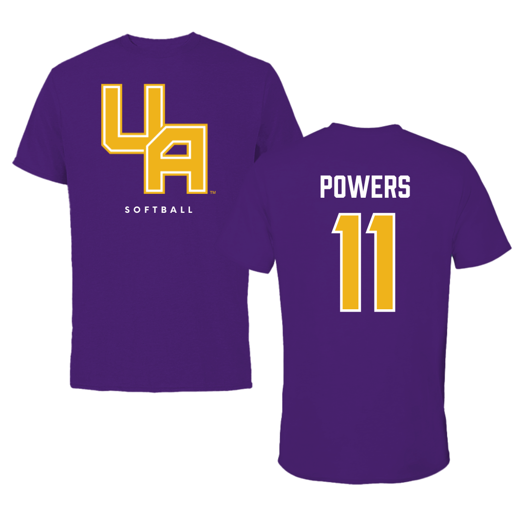 University at Albany Softball Purple Block Tee - #11 Kate Powers