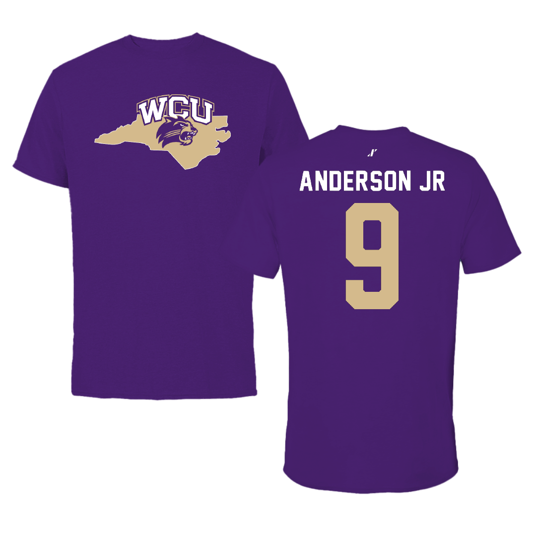 Western Carolina University Football Purple State Performance Tee - #9 Darian Anderson Jr