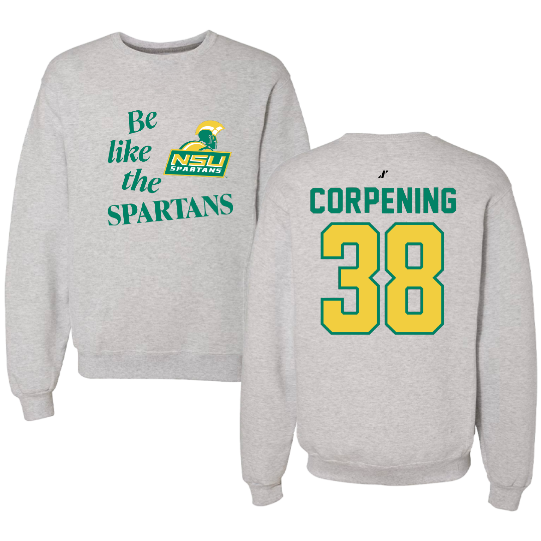 Norfolk State University Football Light Gray Be Like Us Crewneck - #38 Davion Corpening