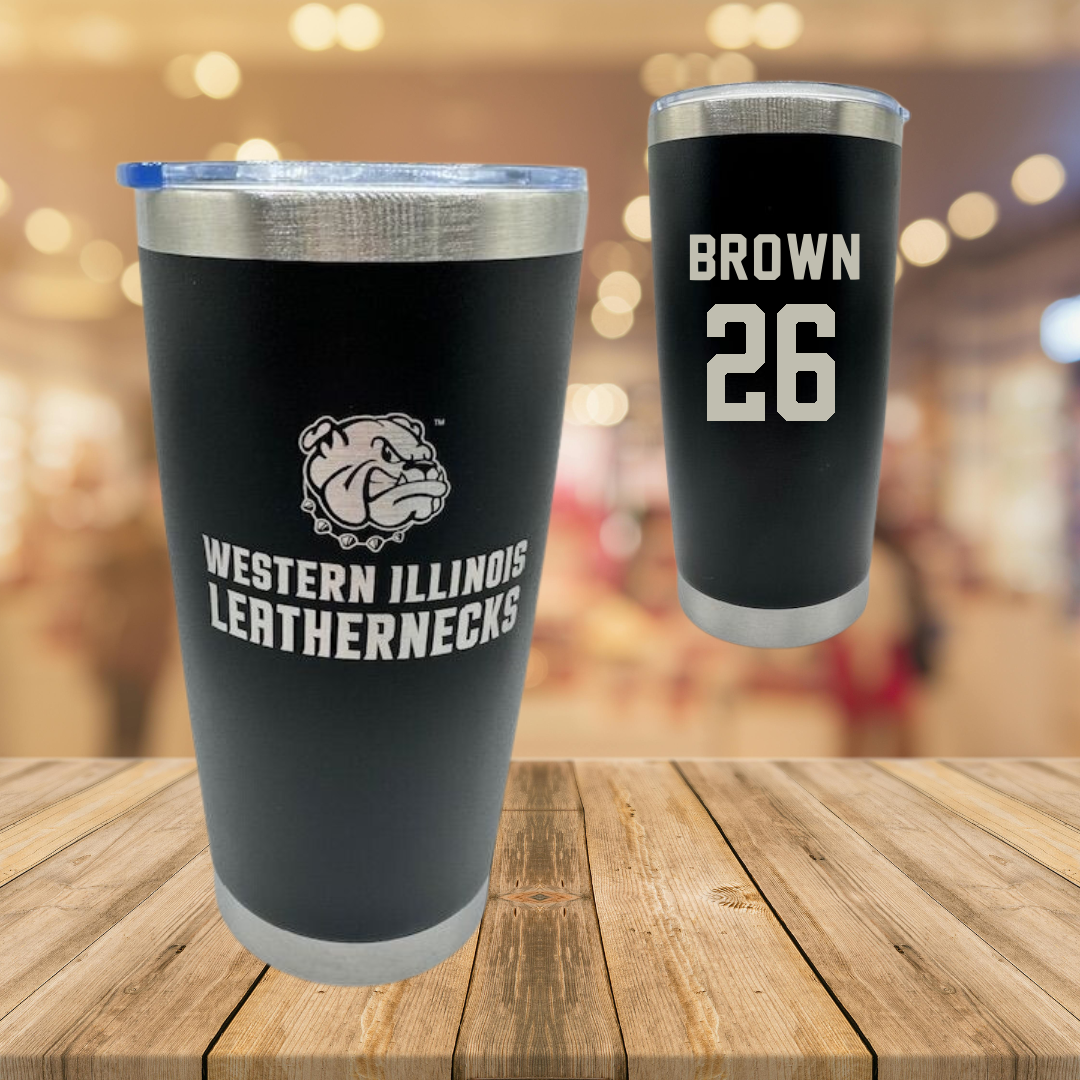Western Illinois University Softball Black Stainless Steel Tumbler - #26 Payton Brown