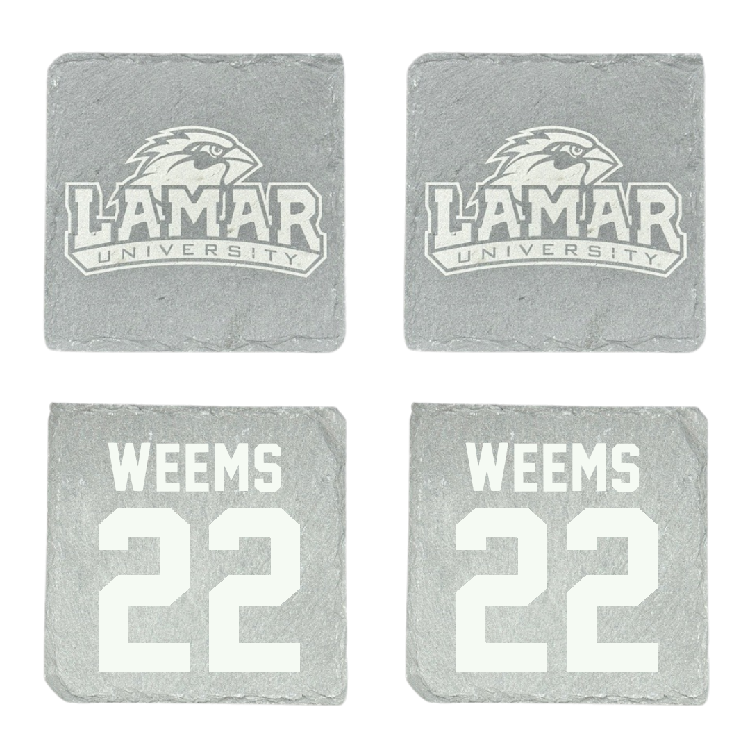Lamar University Basketball Stone Coaster (4 Pack)  - #22 NJ Weems