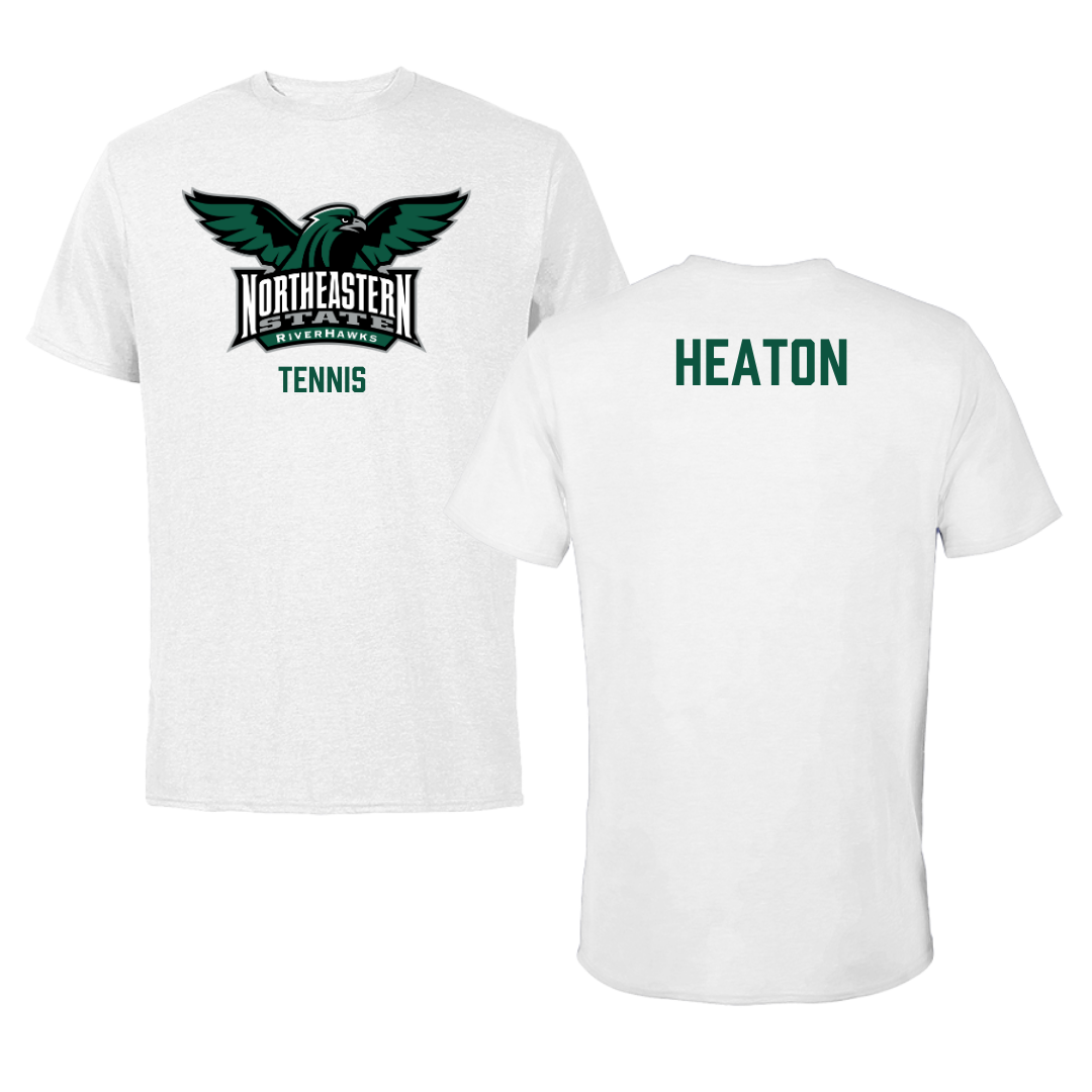 Northeastern State University Tennis White Tee - Tegan Heaton