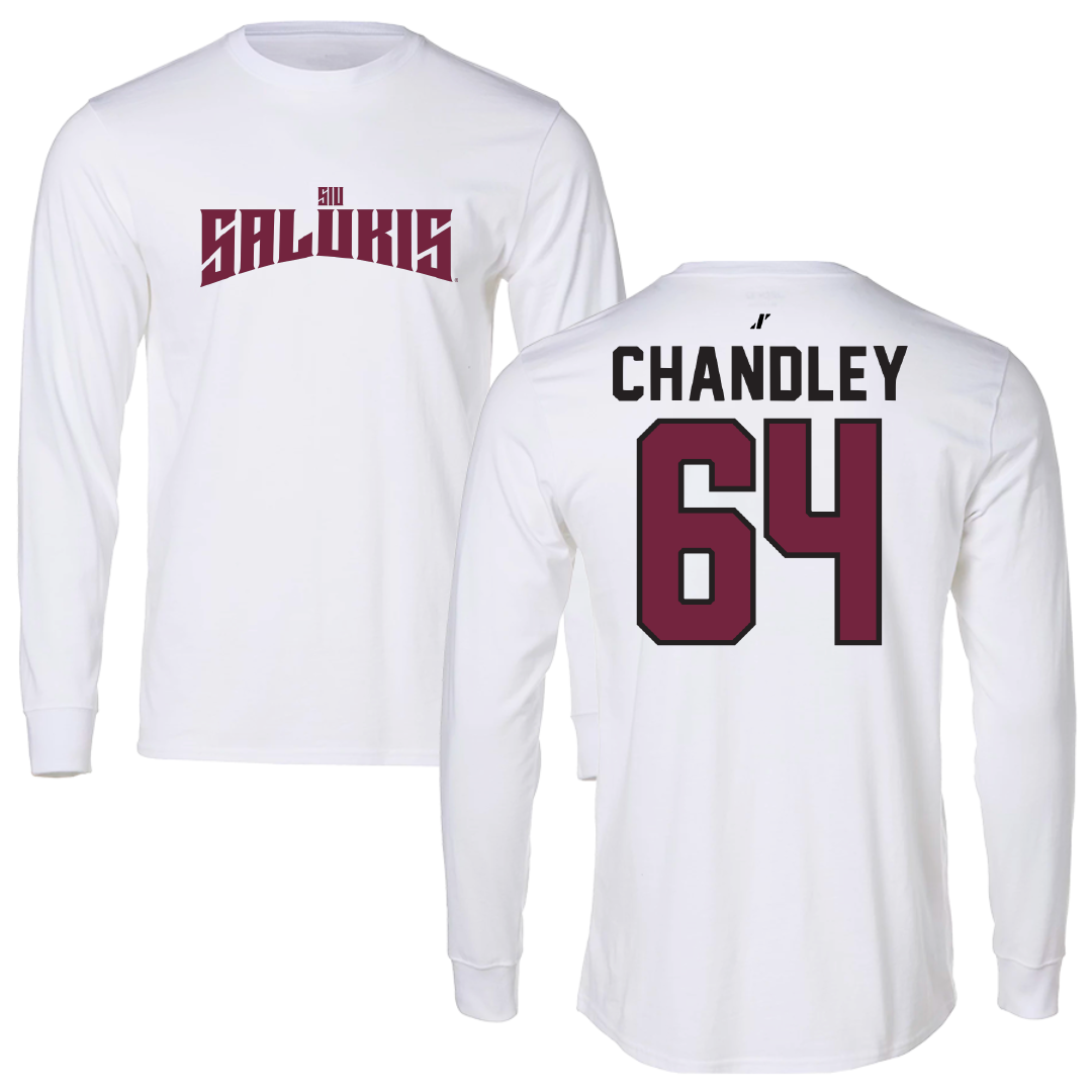 Southern Illinois University at Carbondale Football White Classic Long Sleeve - #64 Ryan Chandley