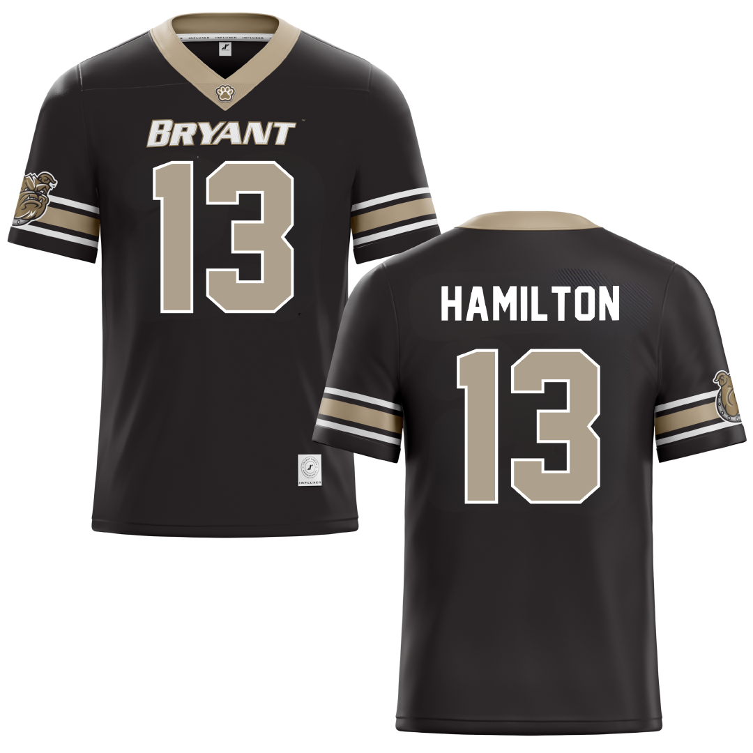 Bryant University Black Football Jersey - #13 Kaden Hamilton