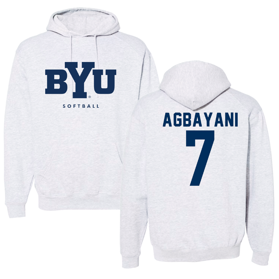 Brigham Young University Softball Gray Hoodie - #7 Aleia Agbayani