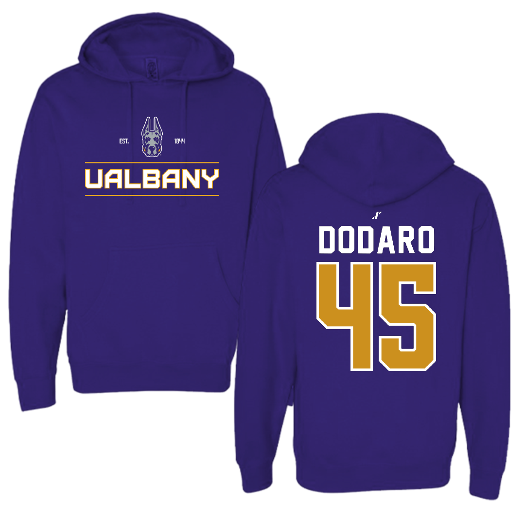 University at Albany Football Purple General Hoodie - #45 John Dodaro