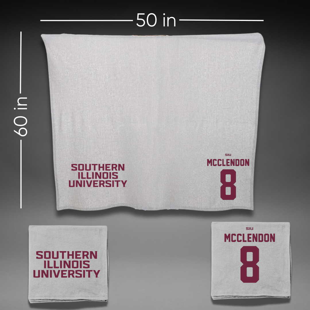 Southern Illinois University at Carbondale Football Gray Blanket - #8 Jeremiah McClendon