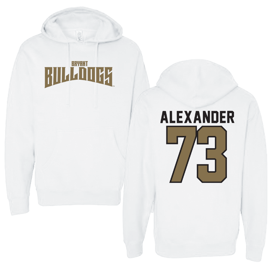 Bryant University Lacrosse White Classic Hoodie - #73 Teagan Alexander